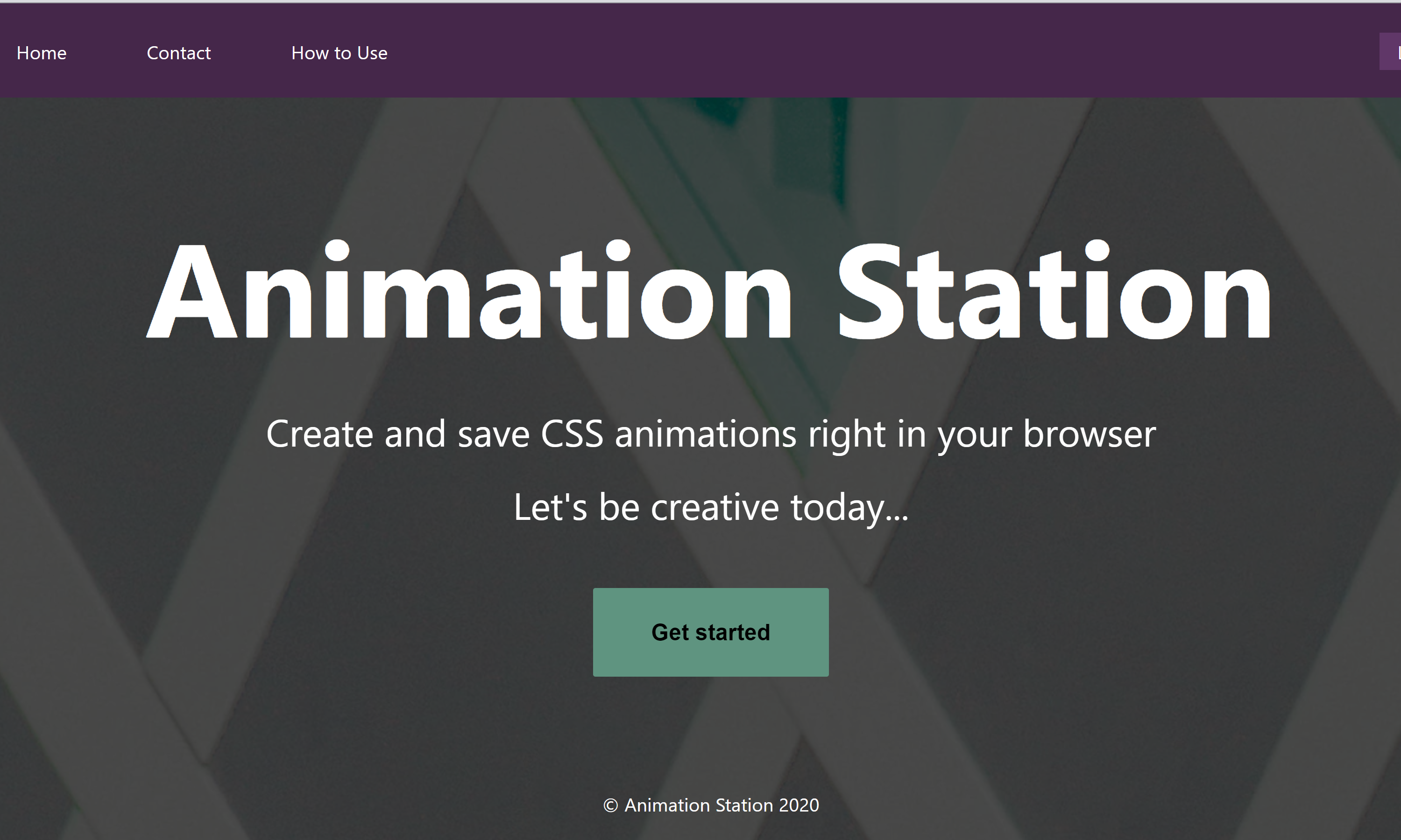 screenshot of animation station